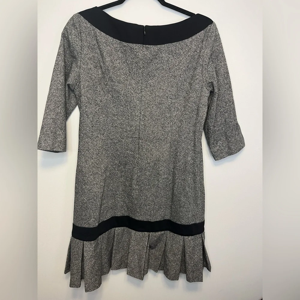 Pendleton Petite Vintage Wool & Silk Blend Pleated  Drop Waist Dress 3/4 Sleeve - Picture 9 of 11